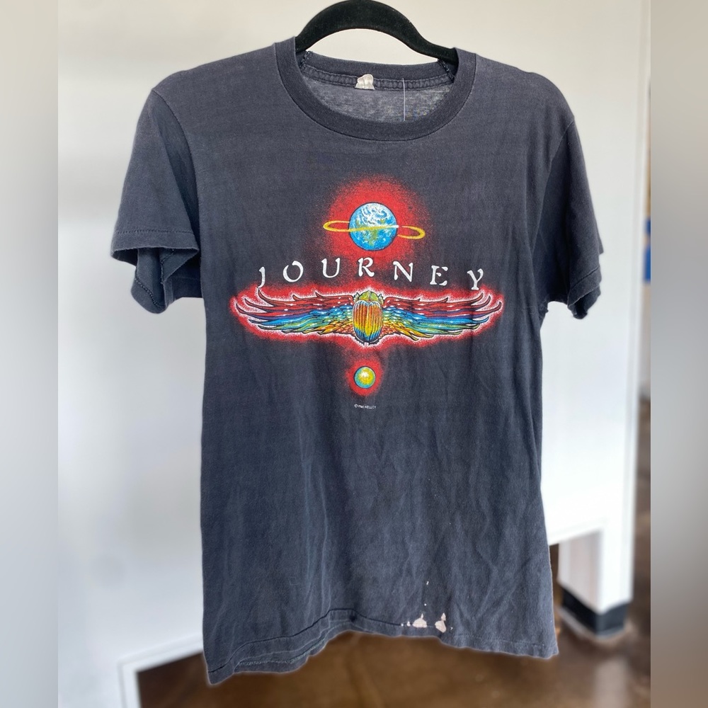 true vintage 1980 journey tee shirt band tee